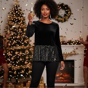 Notations Velvet Blouse Size Small